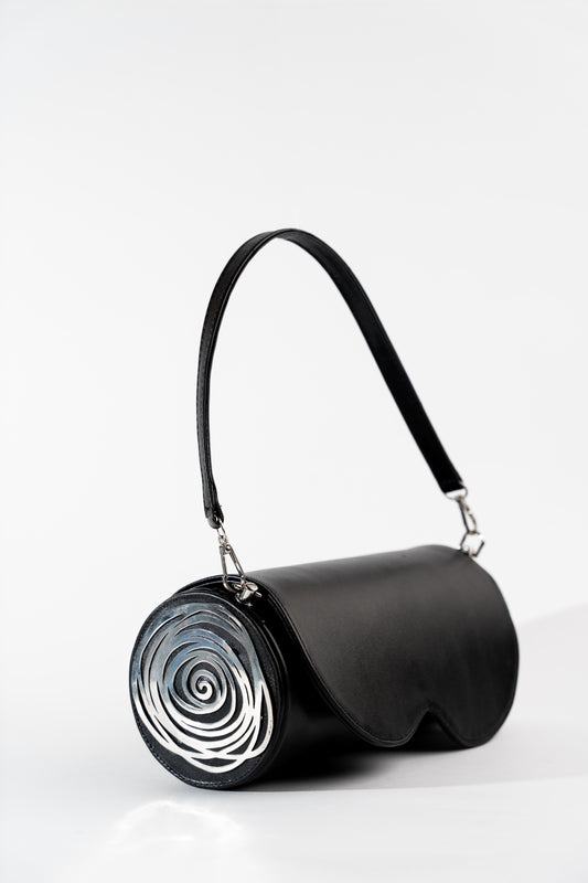 Black Swirl bag in Genuine Leather