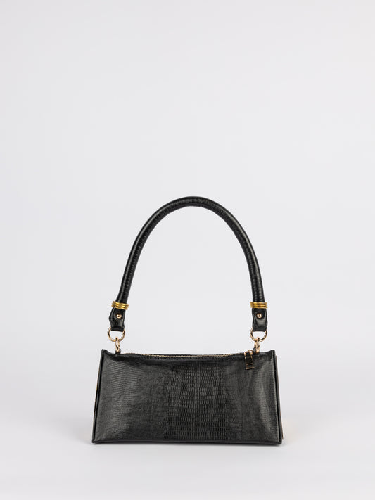 Black Prisma Bag in Genuine Leather