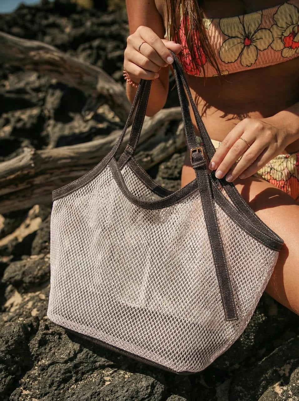 Brown Beach Tote