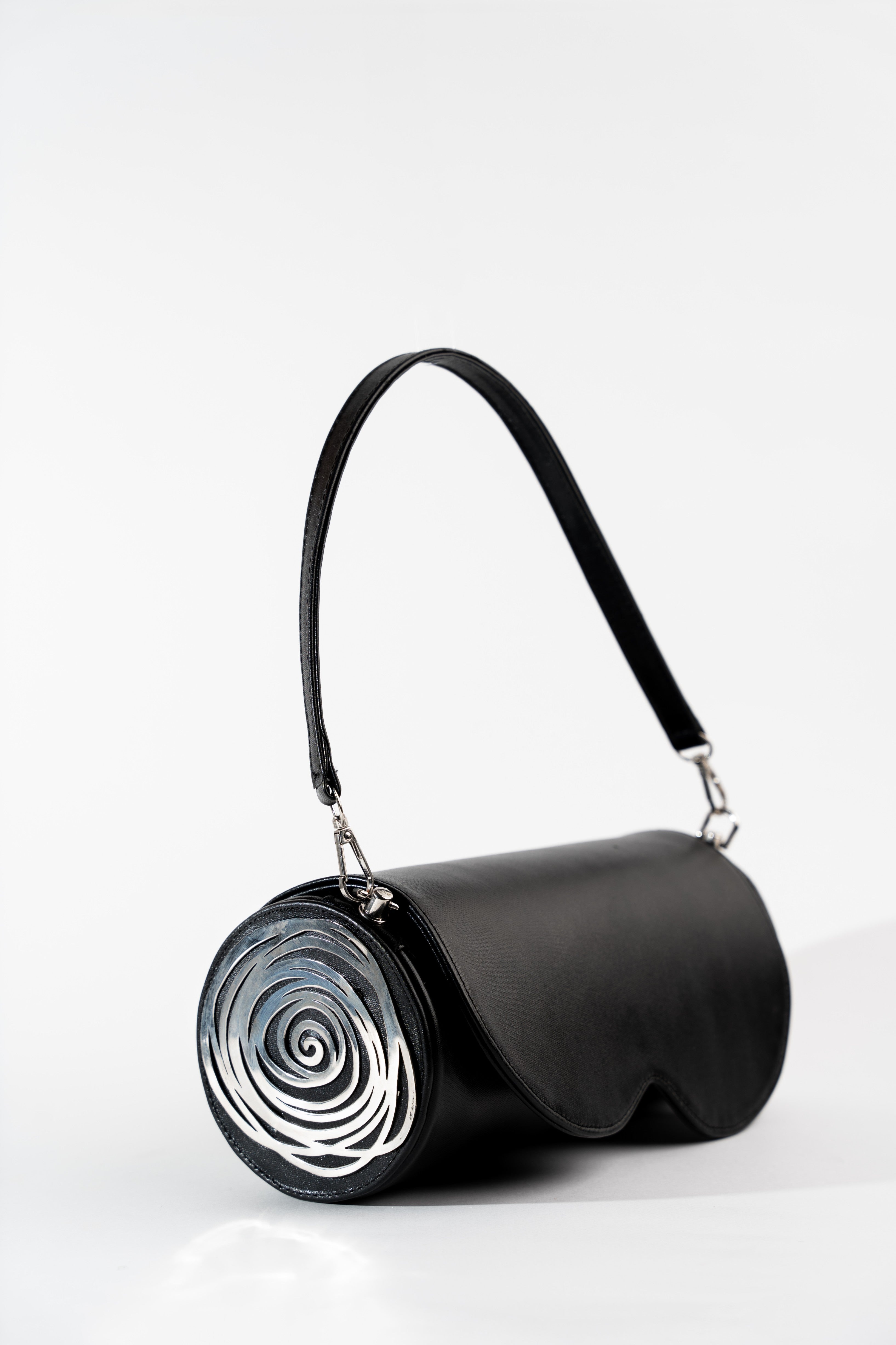 Black Swirl bag in Genuine Leather