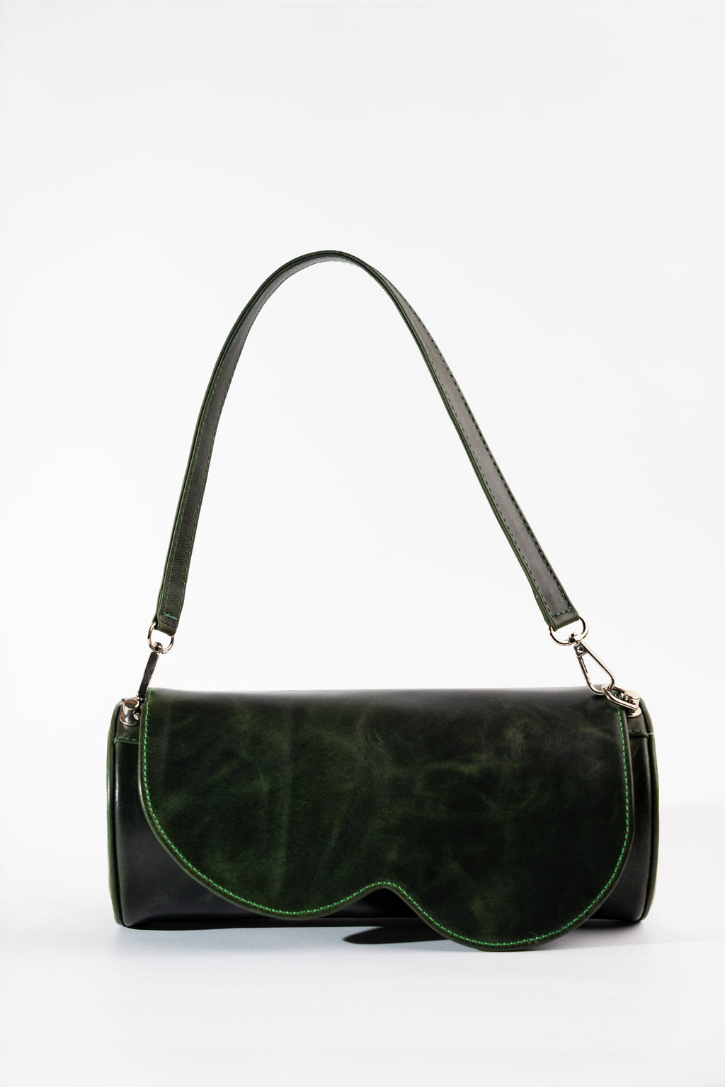 Dark Green Swirl bag in Genuine Leather