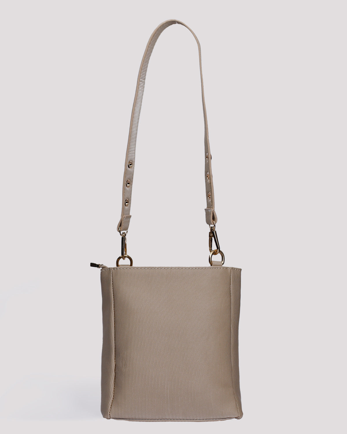 Beige Faux-Bucket Bag