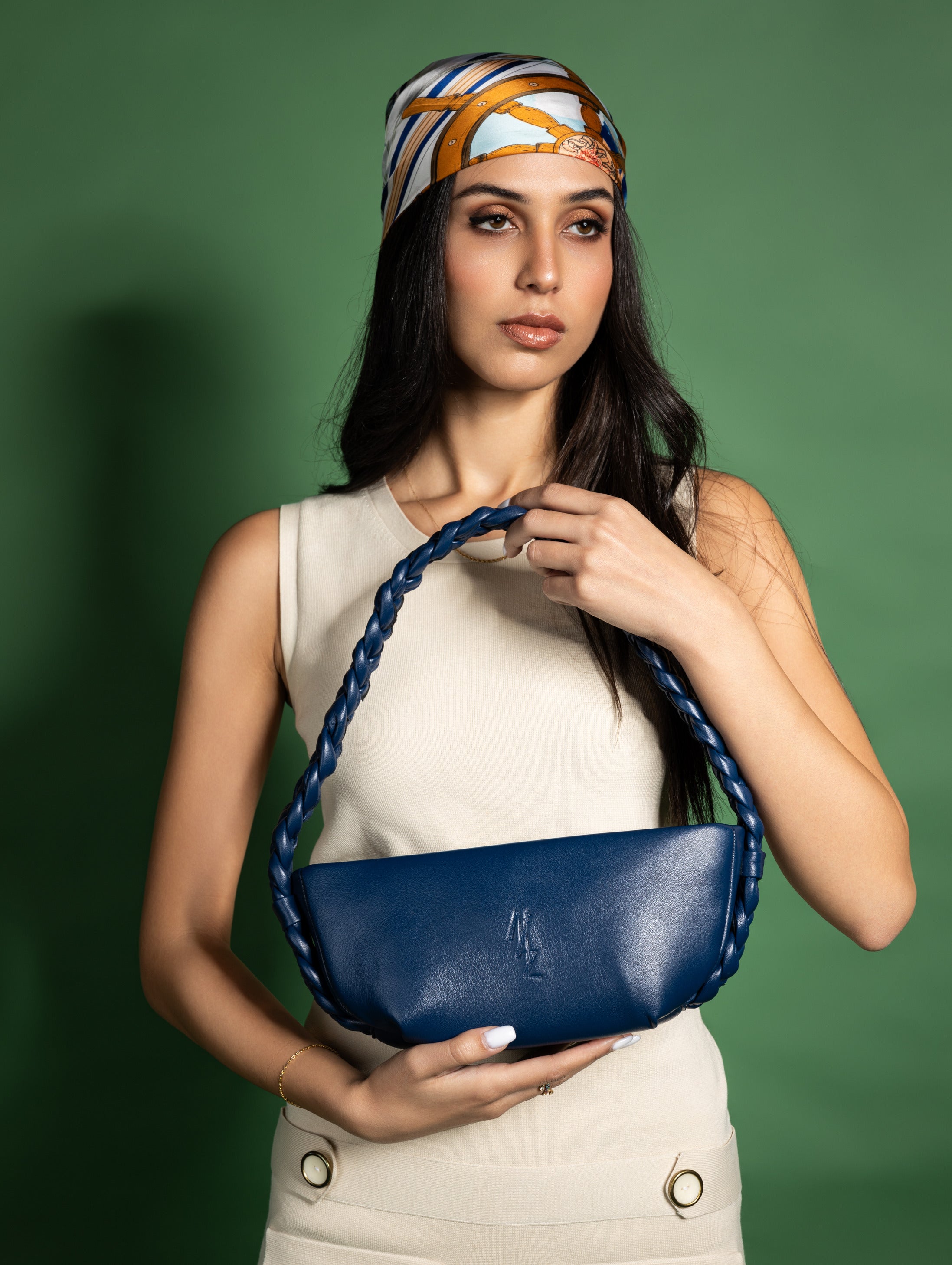 Navy Sierra bag in Genuine Leather