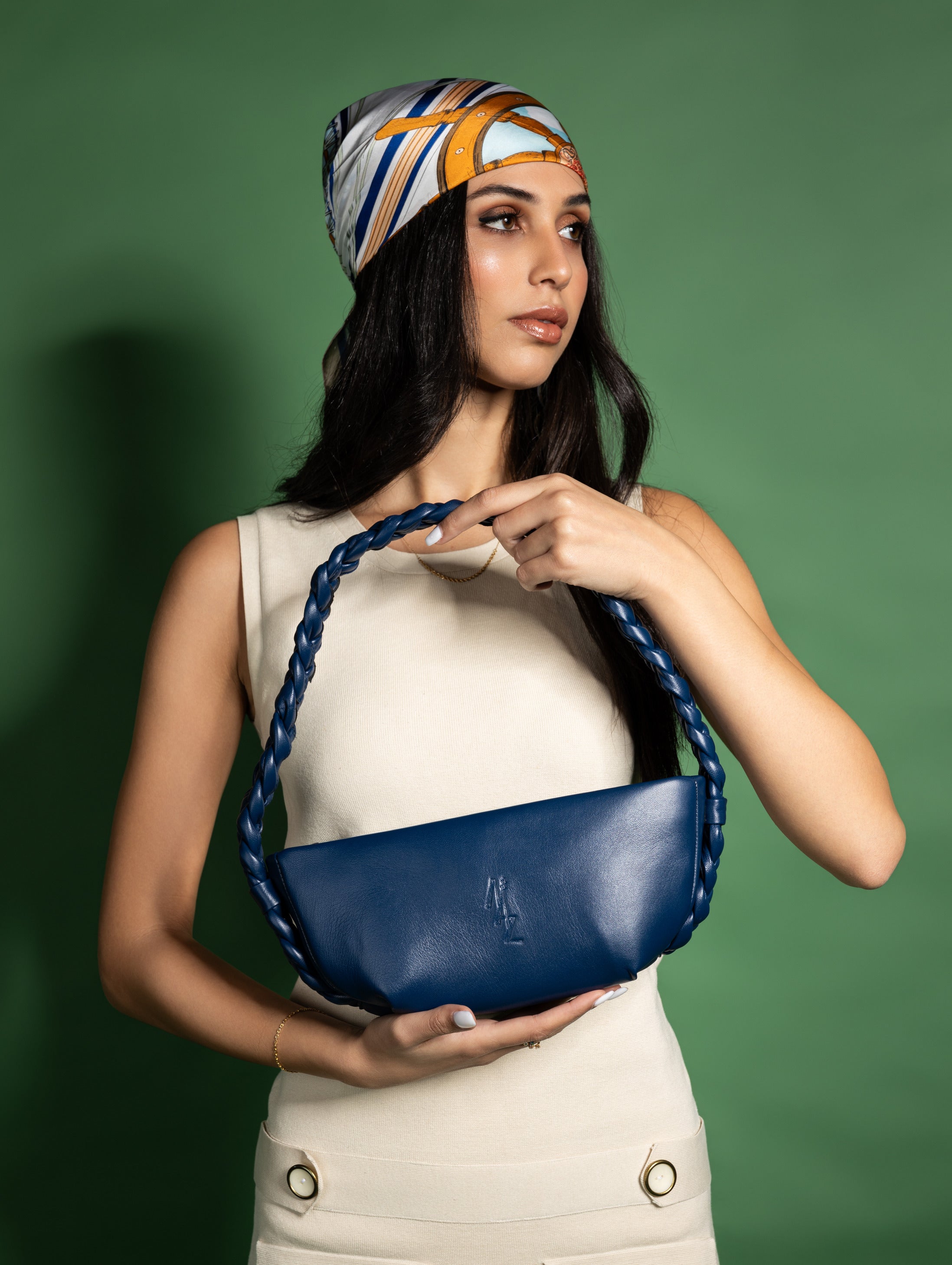 Navy Sierra bag in Genuine Leather