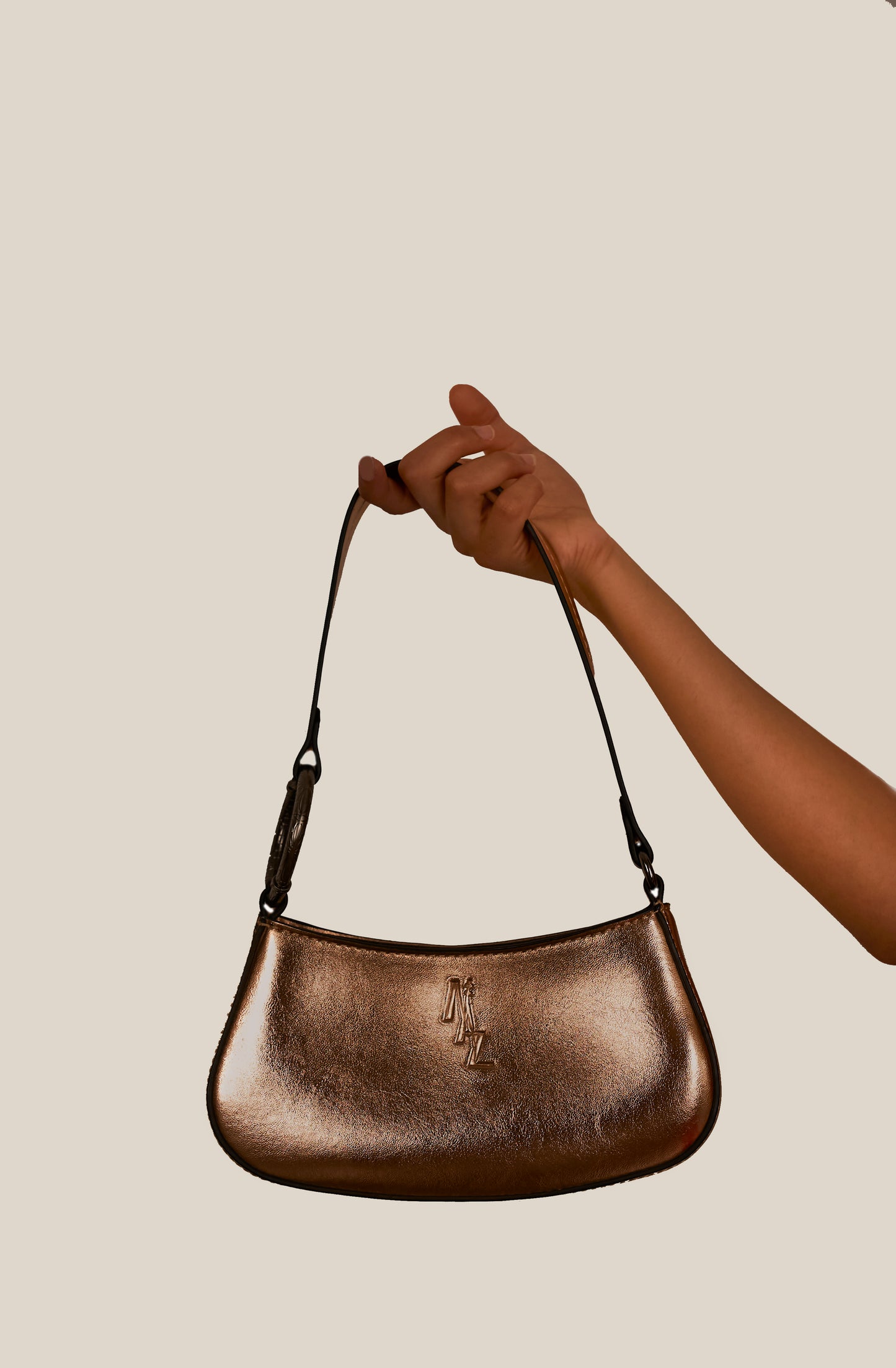 Hoop Bag in Metallic Copper